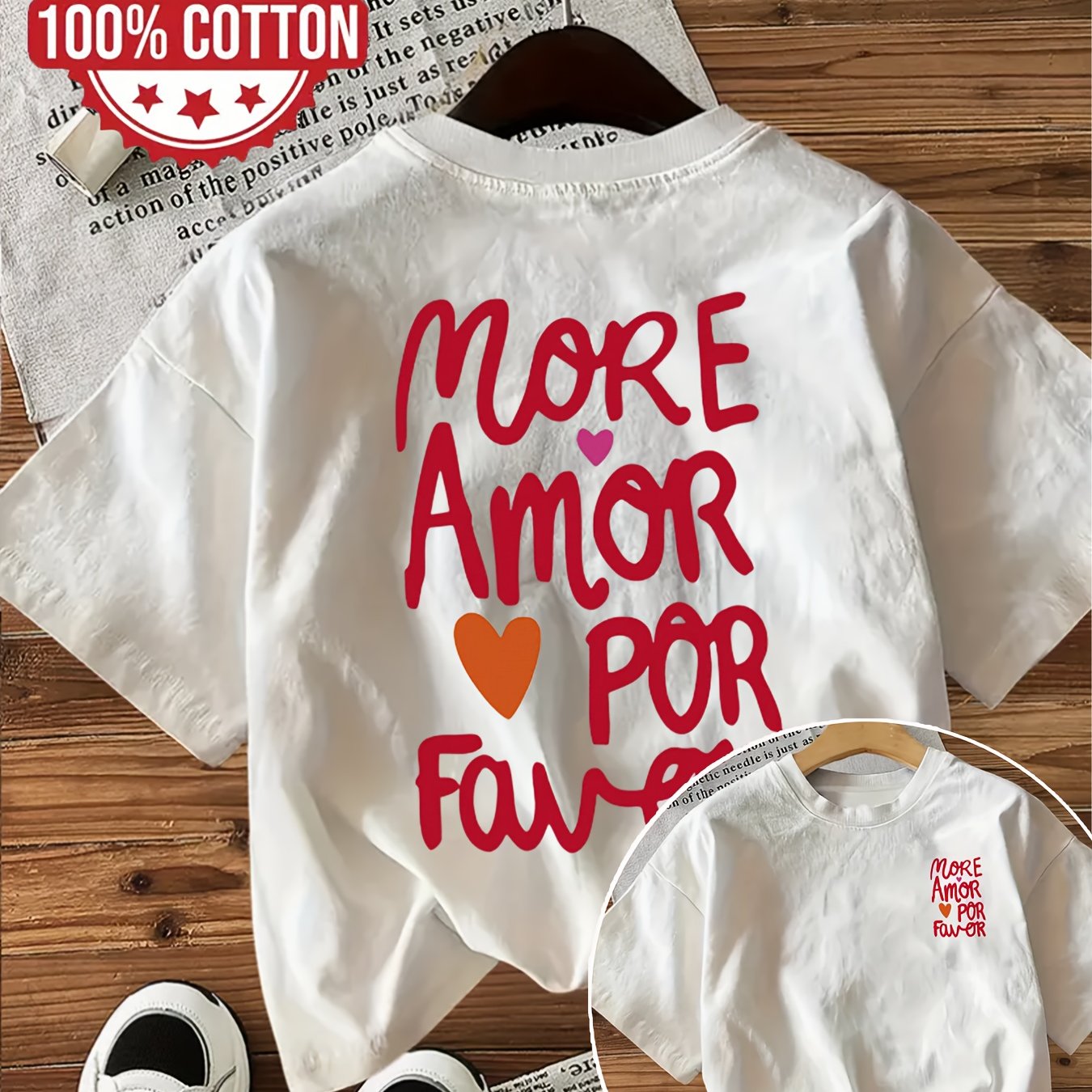 Amora™ — Lichtroze T-shirt met Positieve Quotes