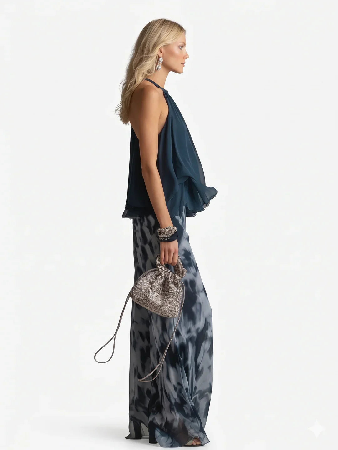 Elegante tweedelige chiffon set
