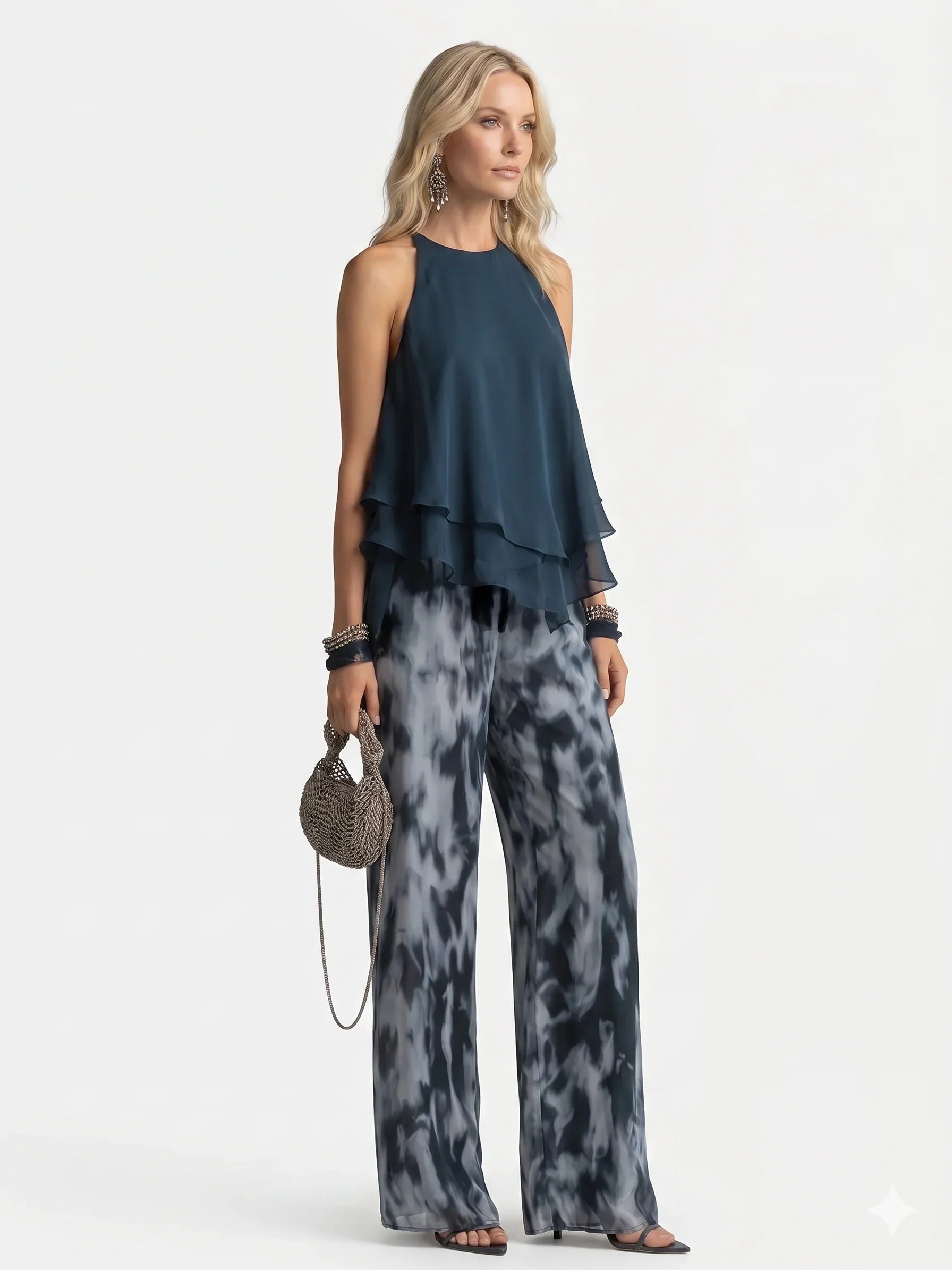 Elegante tweedelige chiffon set