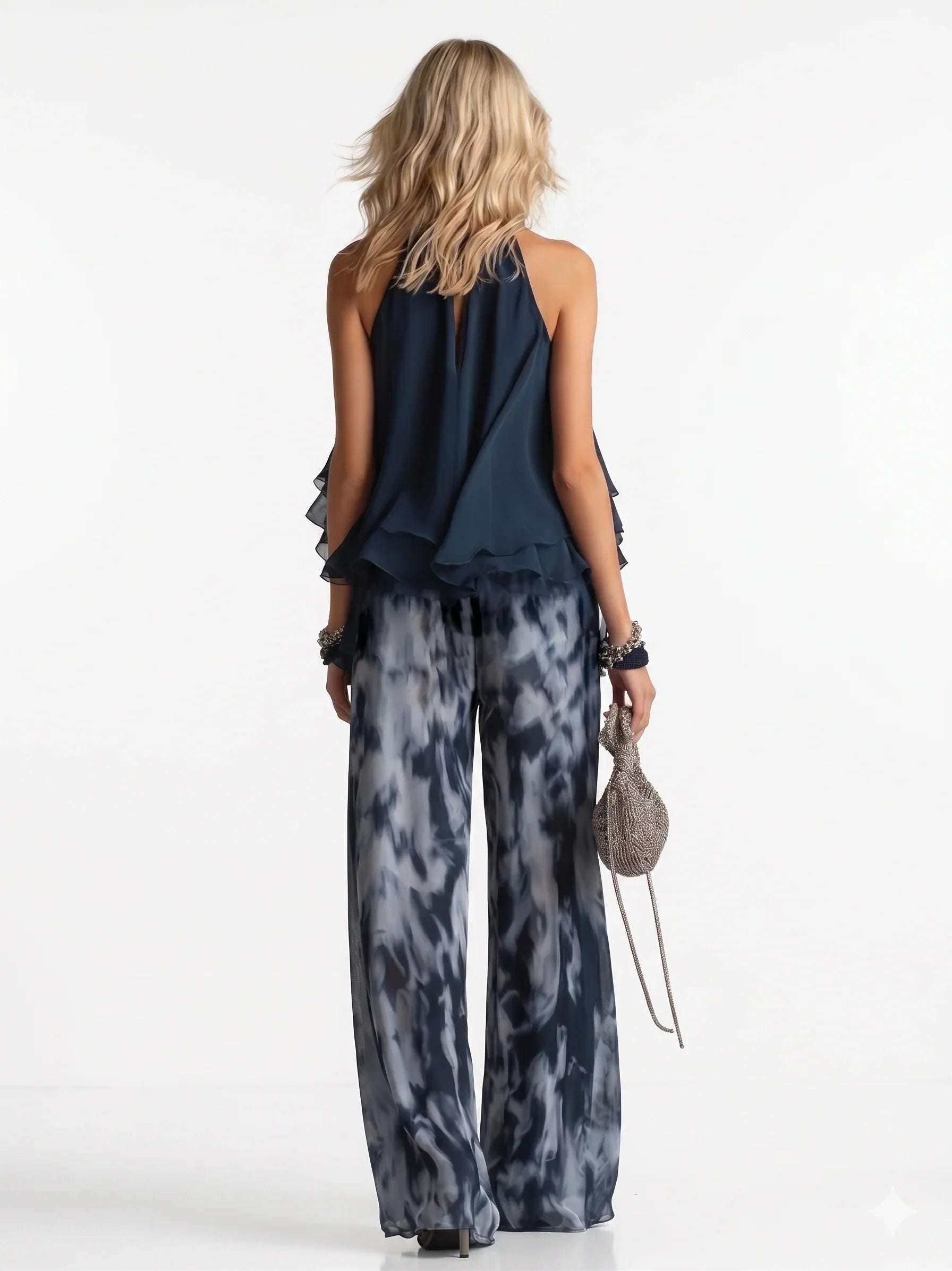 Elegante tweedelige chiffon set