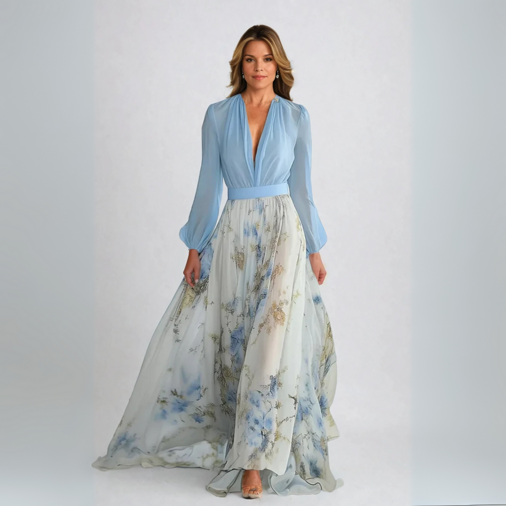 Dolores™ — Lange Jurk met Bloemenprint