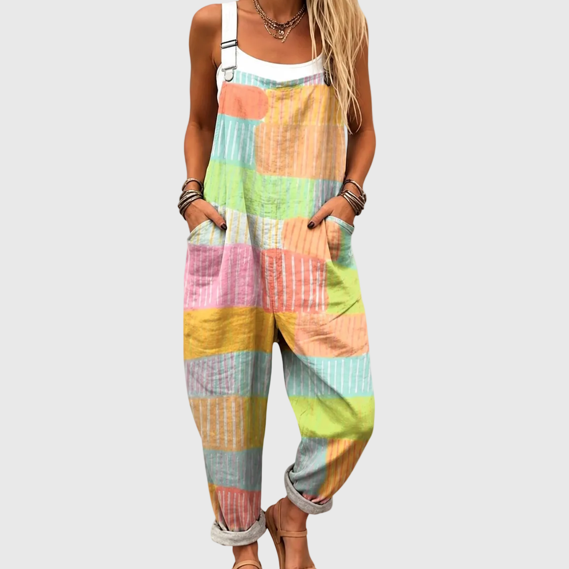 Comfortabele Geprinte Salopette