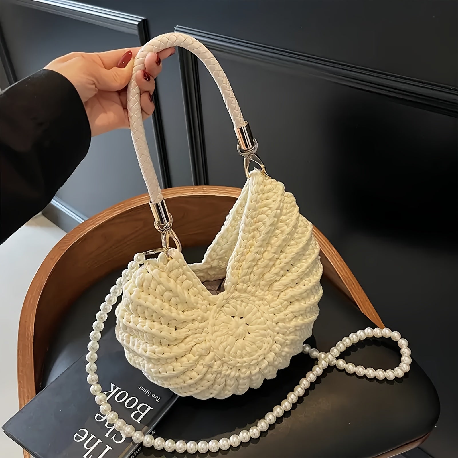 Tamara | Geweven Tote-tas met Kettingriem - Crème-wit