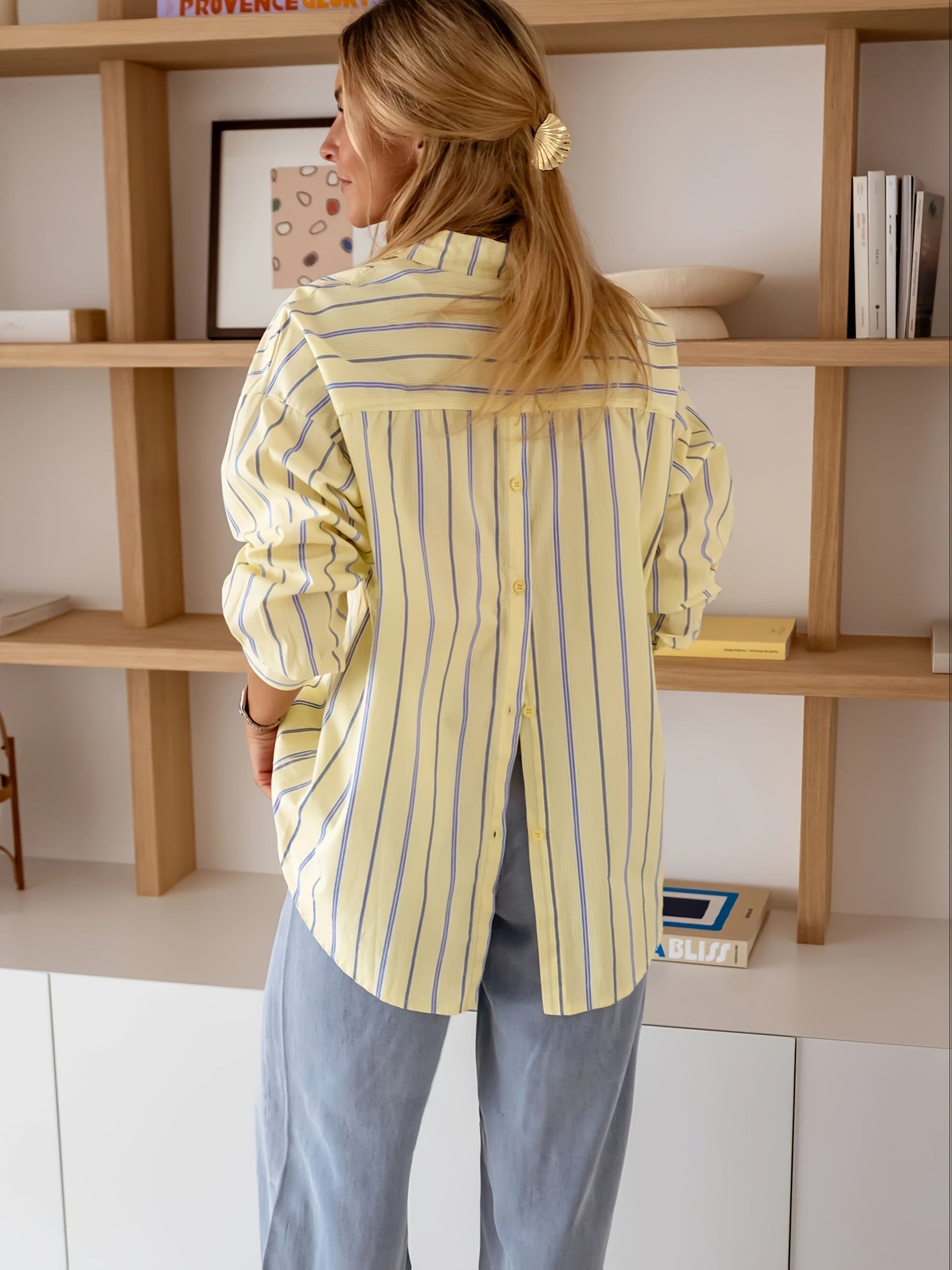 Élodie™ — Gestreepte Blouse met ‘Smile’-Detail