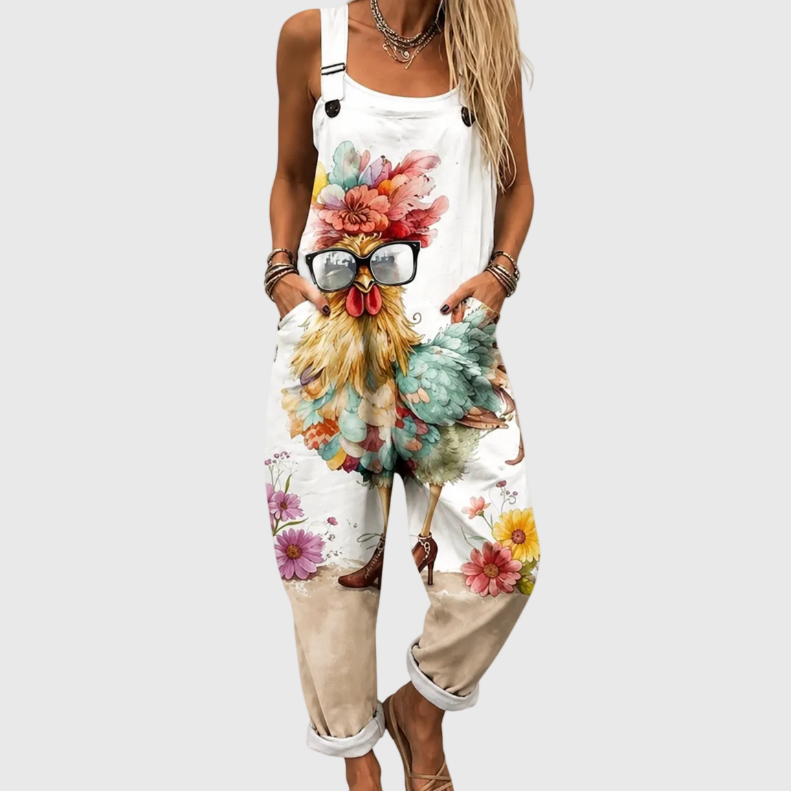 Comfortabele Geprinte Salopette
