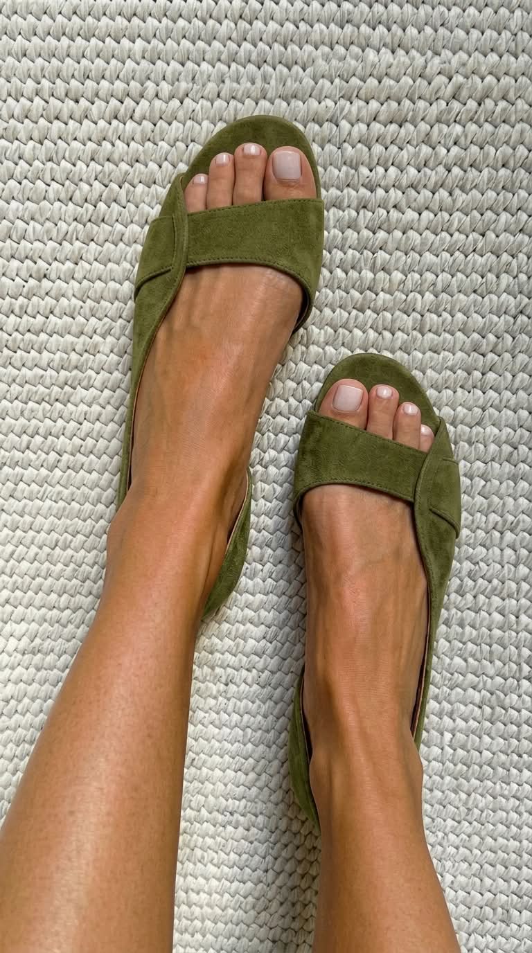 Casual slingback sandalen van suède met lage hak en open teen