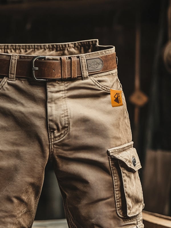 Sem | Vintage Cargo Short met Meerdere Functionele Zakken