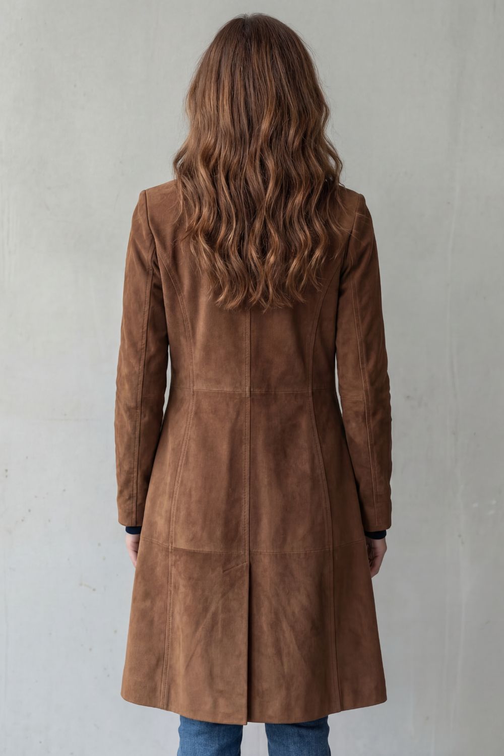 Disa | Vintage mokka afwerking – Lange jas