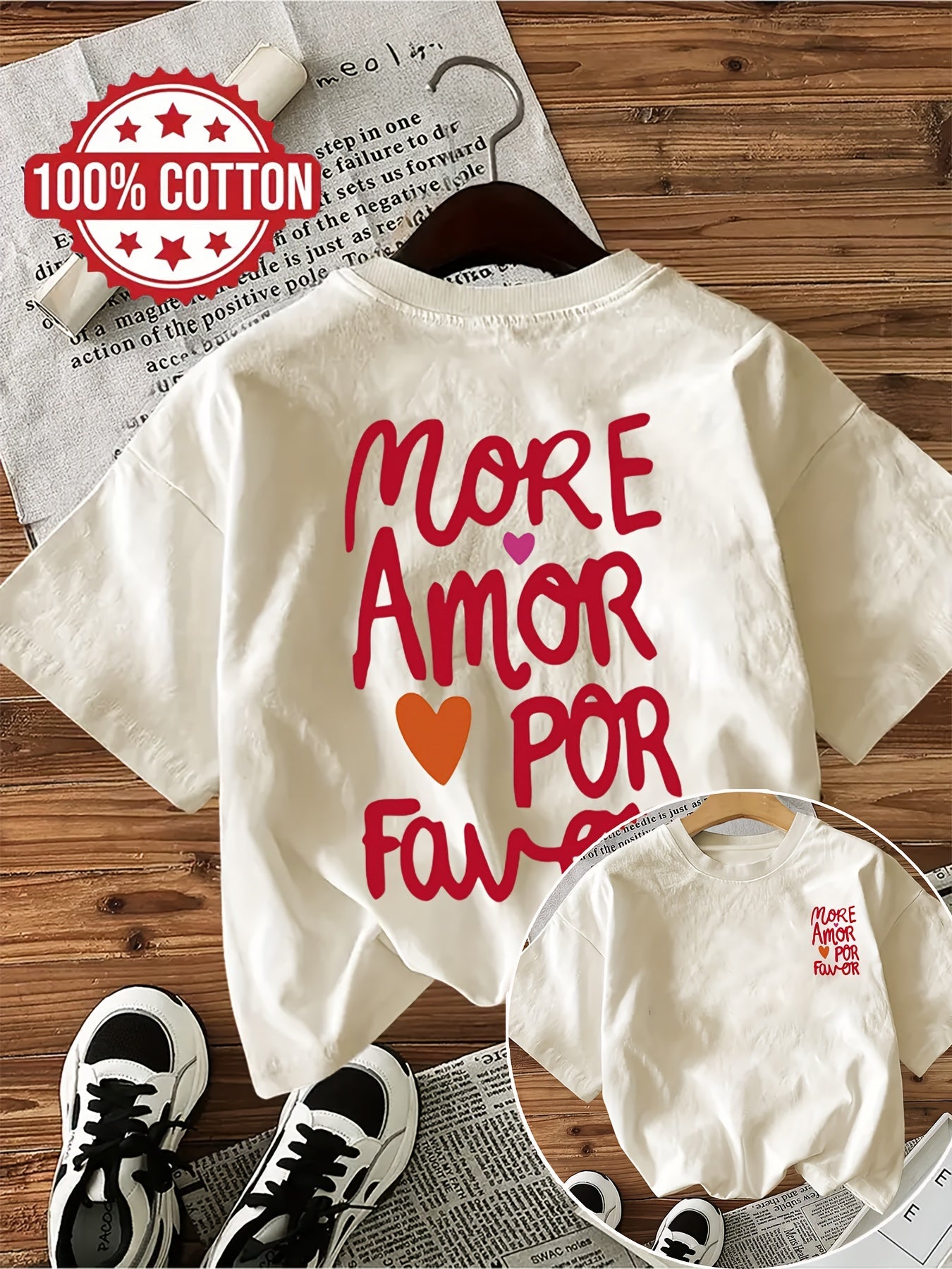 Amora™ — Lichtroze T-shirt met Positieve Quotes