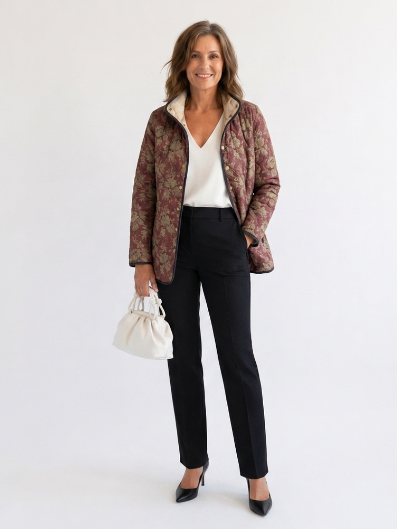 Gequilte Damas Jacket Prune Sophie