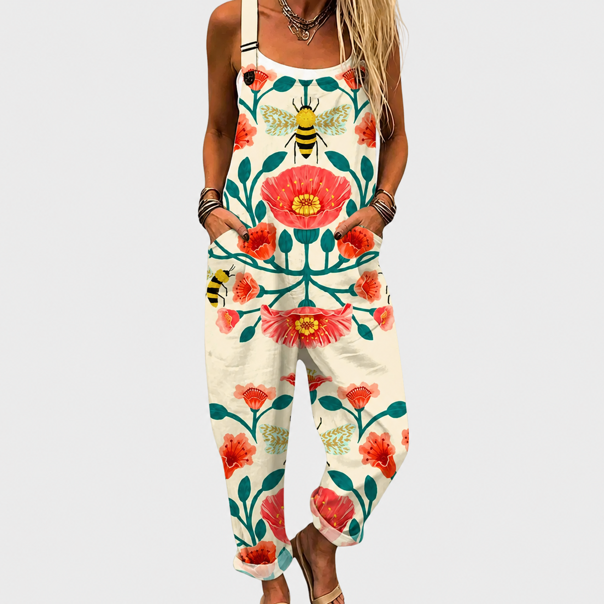 Comfortabele Geprinte Salopette