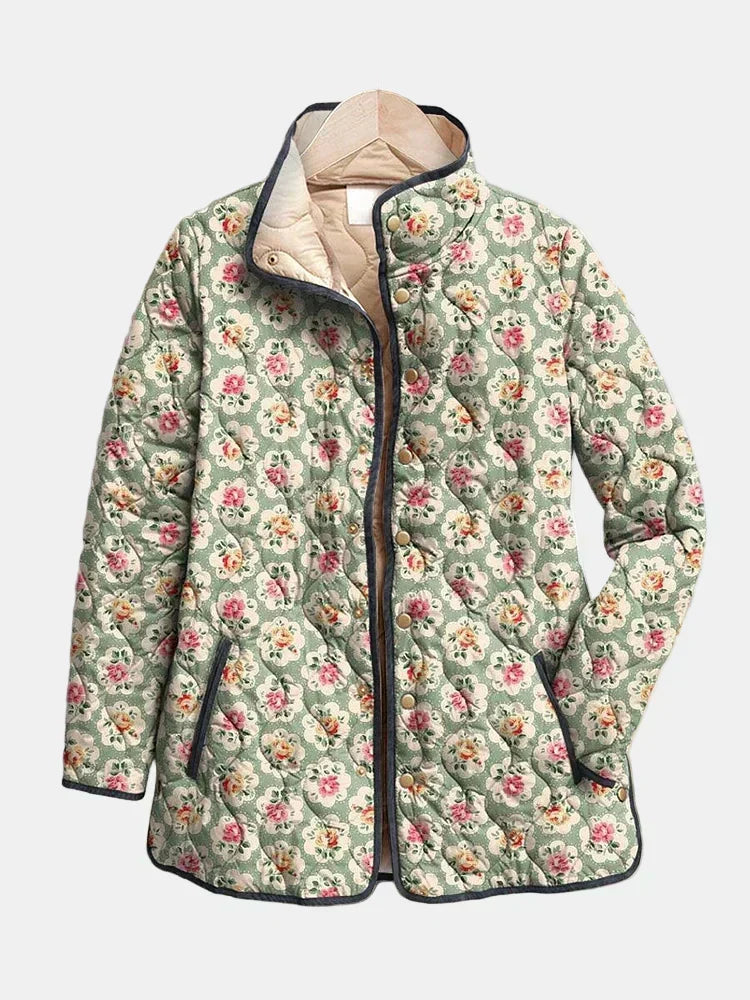 Gevoerde Jas met Bloemen Tapisserie Amélie