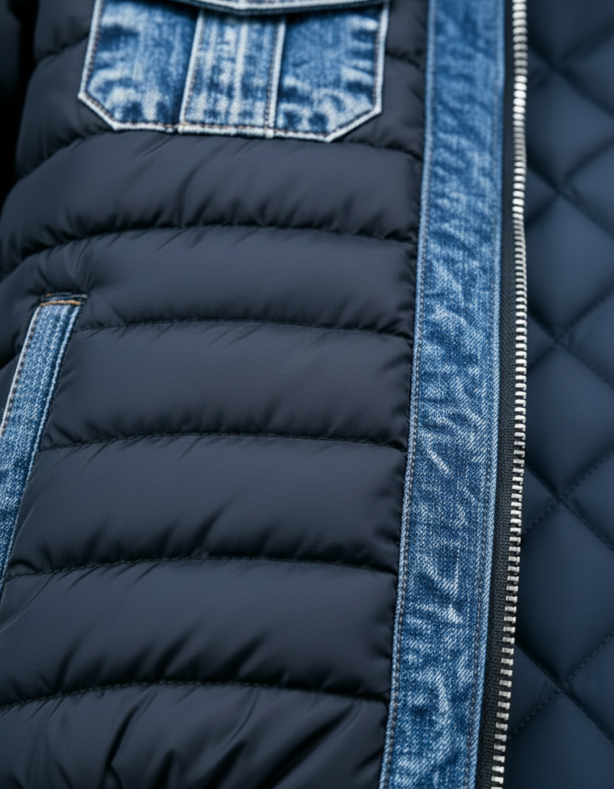 Jaxen | Hybride gewatteerde denimjas