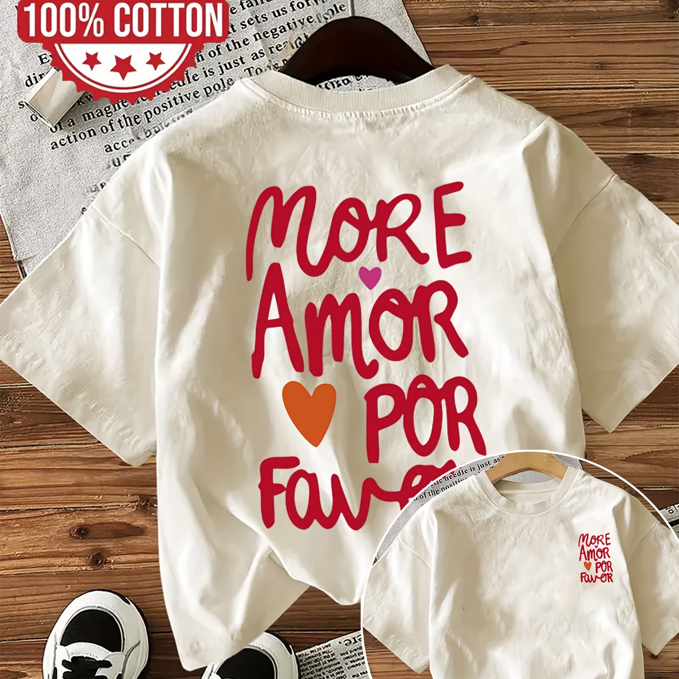 Amora™ — Lichtroze T-shirt met Positieve Quotes