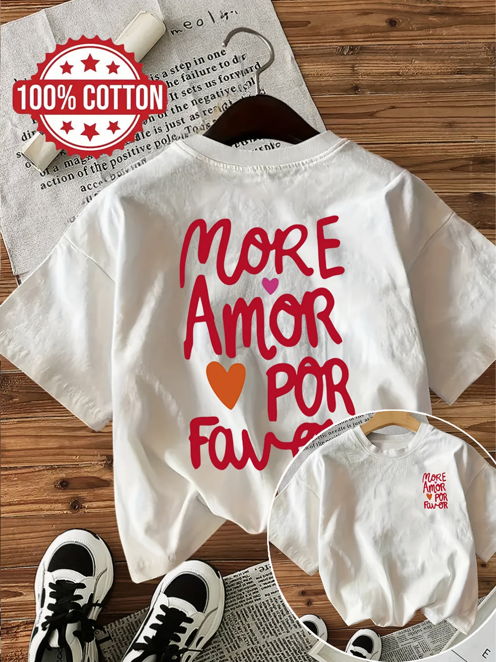 Amora™ — Lichtroze T-shirt met Positieve Quotes