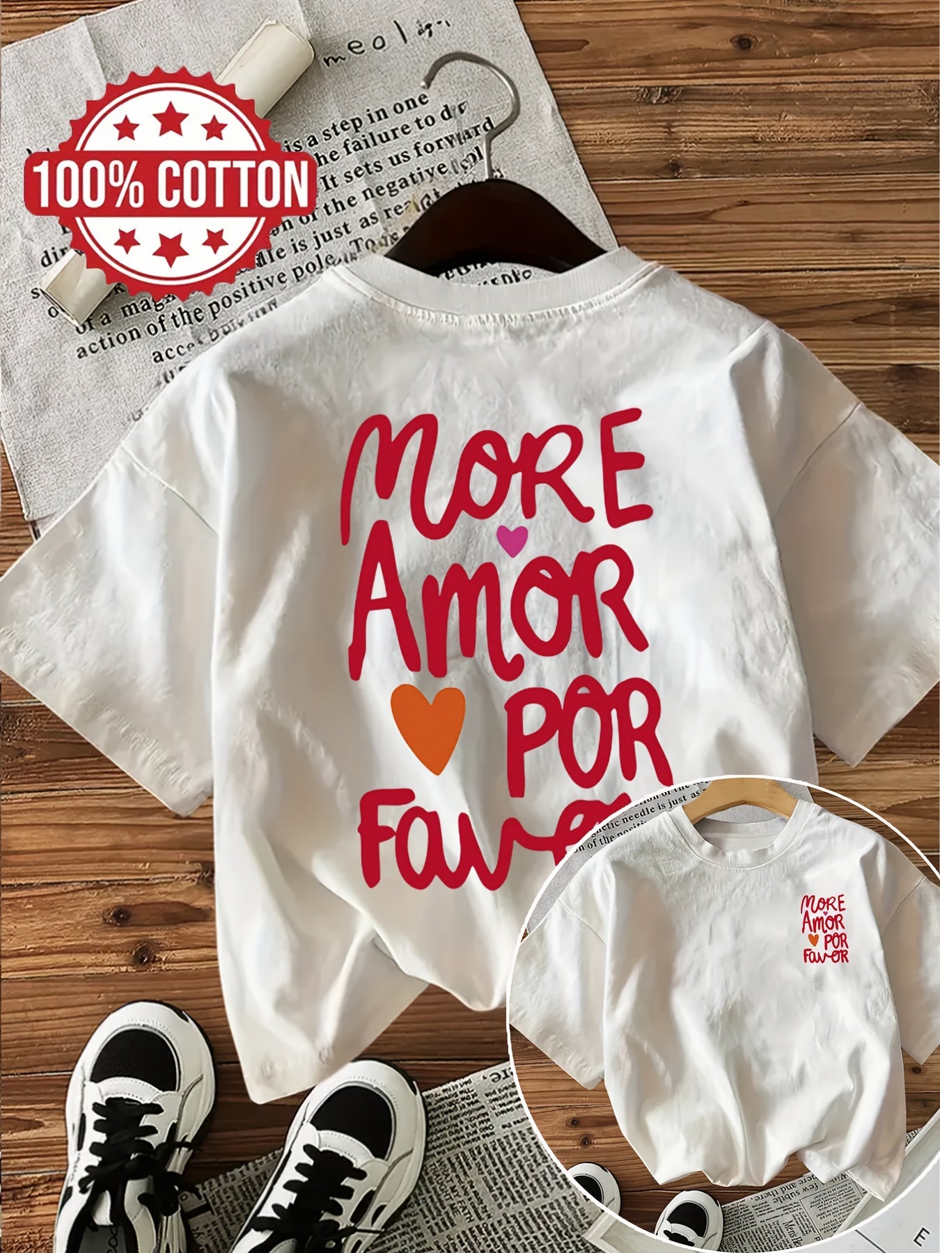 Amora™ — Lichtroze T-shirt met Positieve Quotes