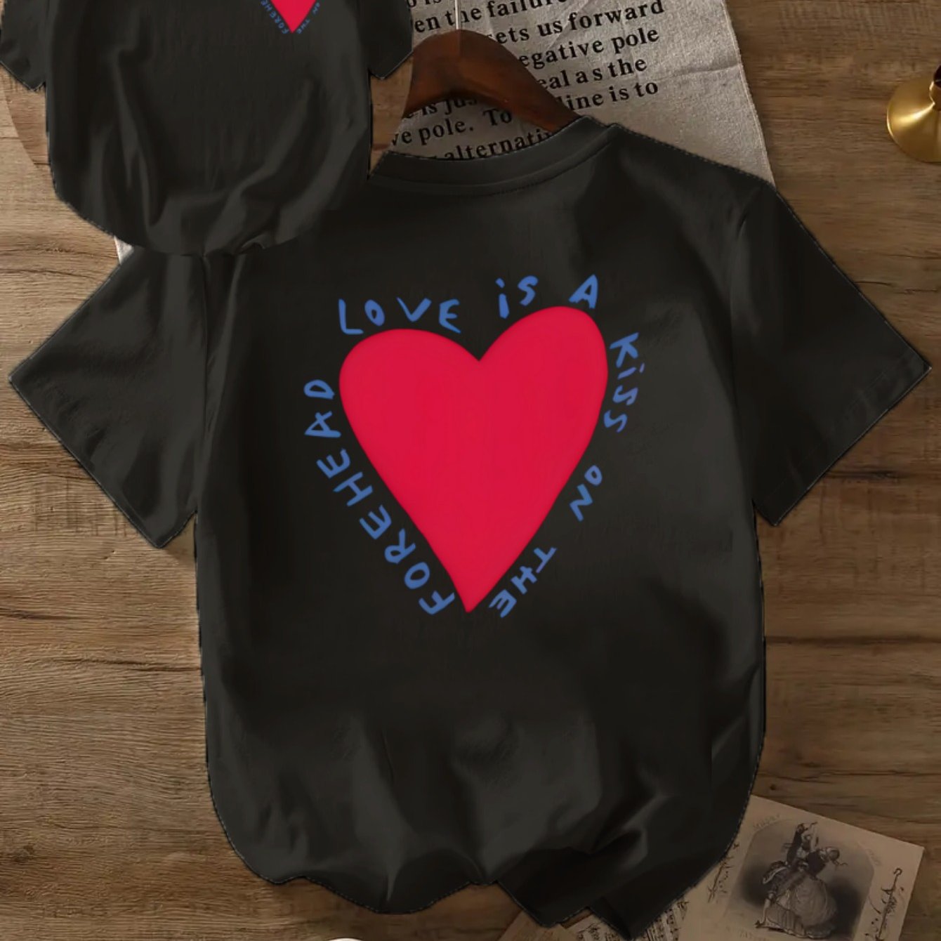 Coeur Ardent™ — Zwart T-shirt met Hartprint &amp; Quote