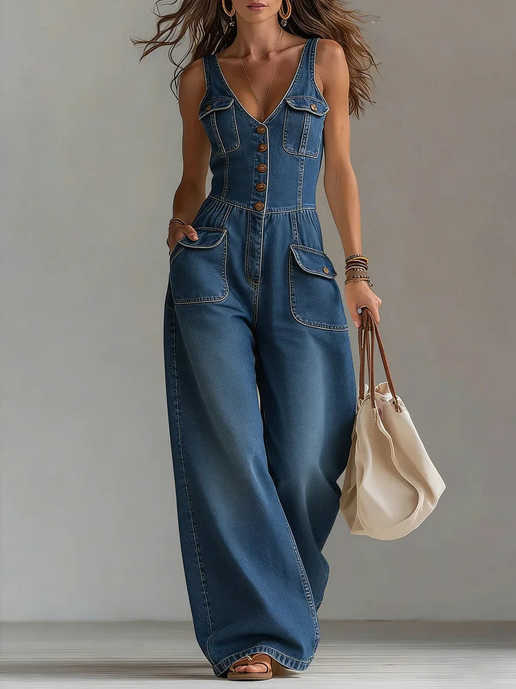 Sofia | Jumpsuit in denim, relaxte pasvorm