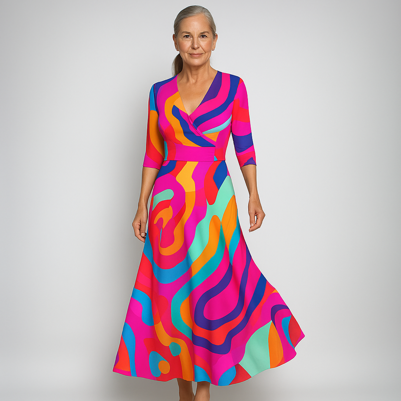 Emily™ — Stijlvolle Bloemen Omslagjurk