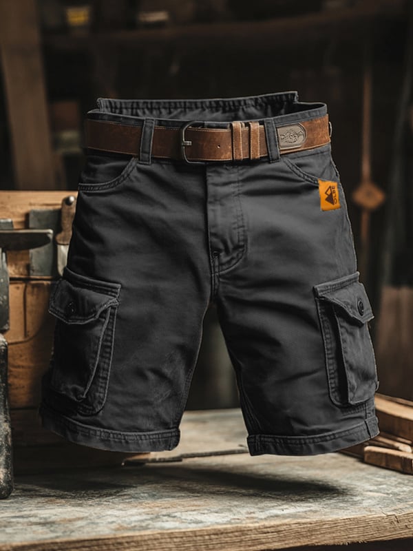 Sem | Vintage Cargo Short met Meerdere Functionele Zakken