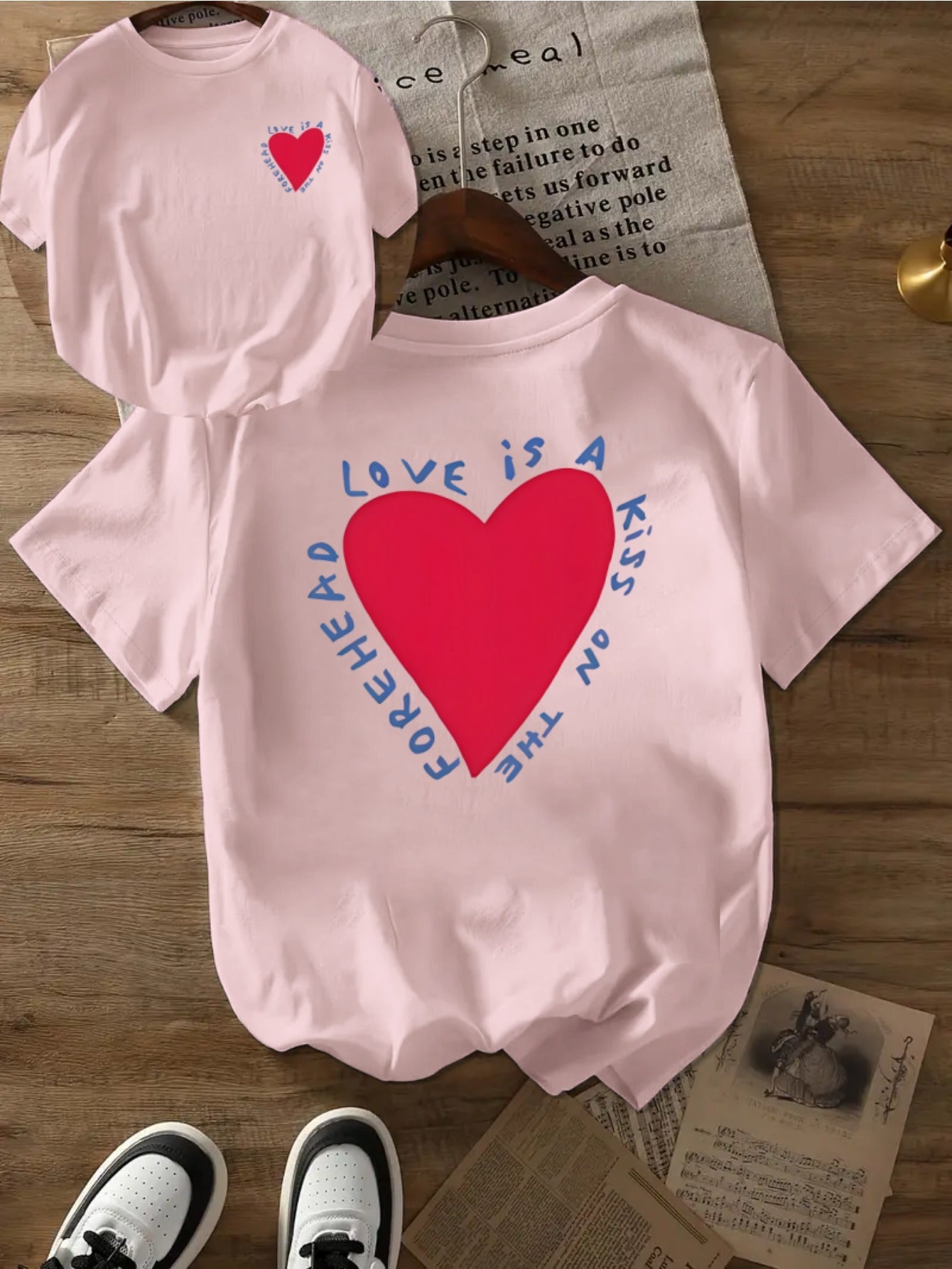 Coeur Ardent™ — Zwart T-shirt met Hartprint &amp; Quote