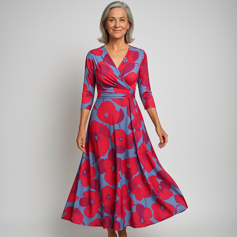 Emily™ — Stijlvolle Bloemen Omslagjurk