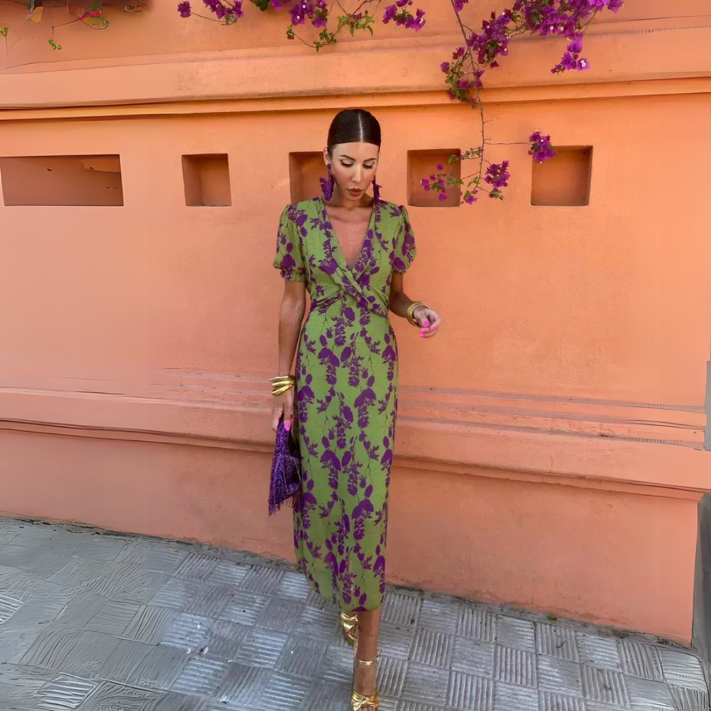 Danielle™ — Midi Jurk met Bloemenprint