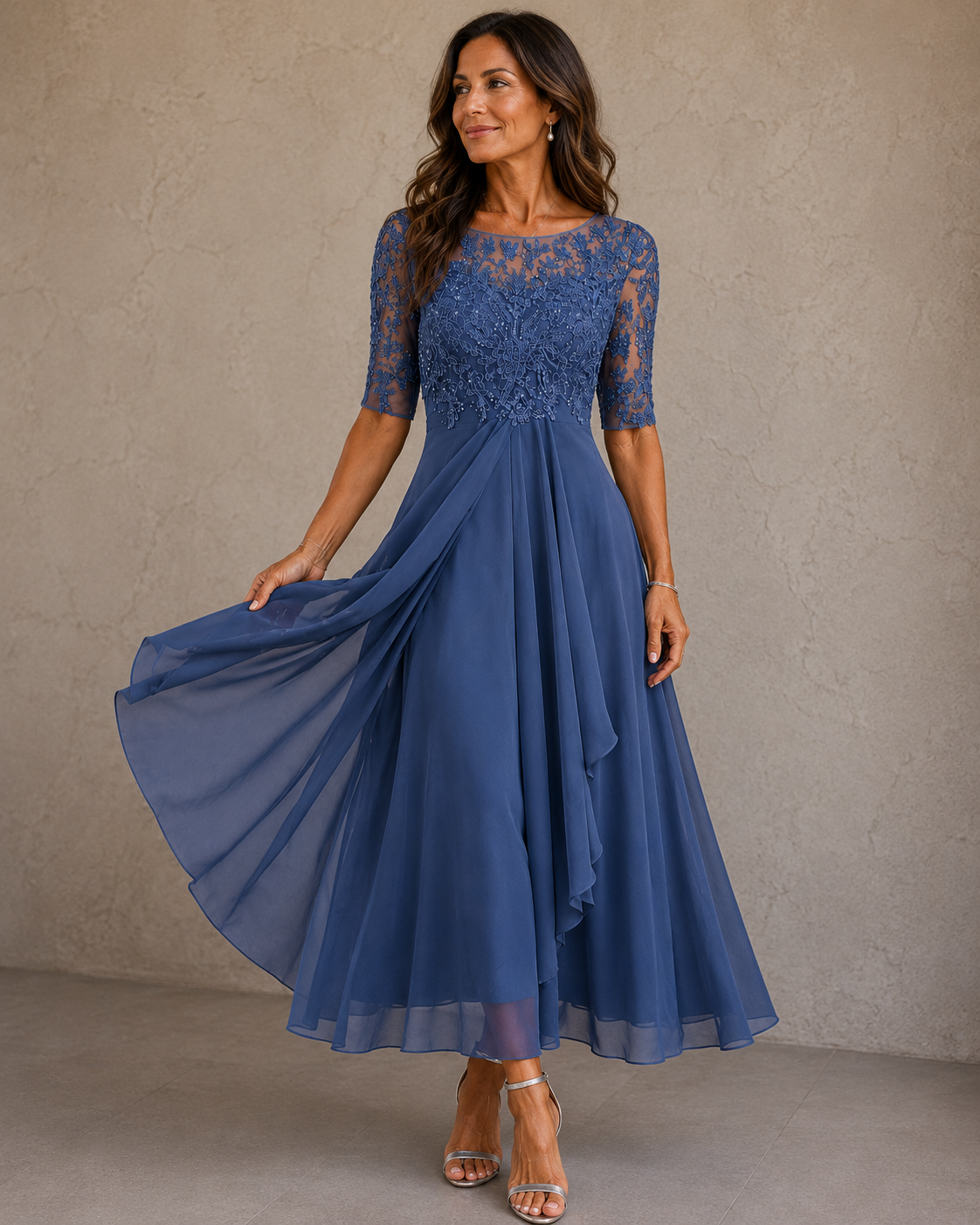 bella™ | Jurk van Kant en Chiffon