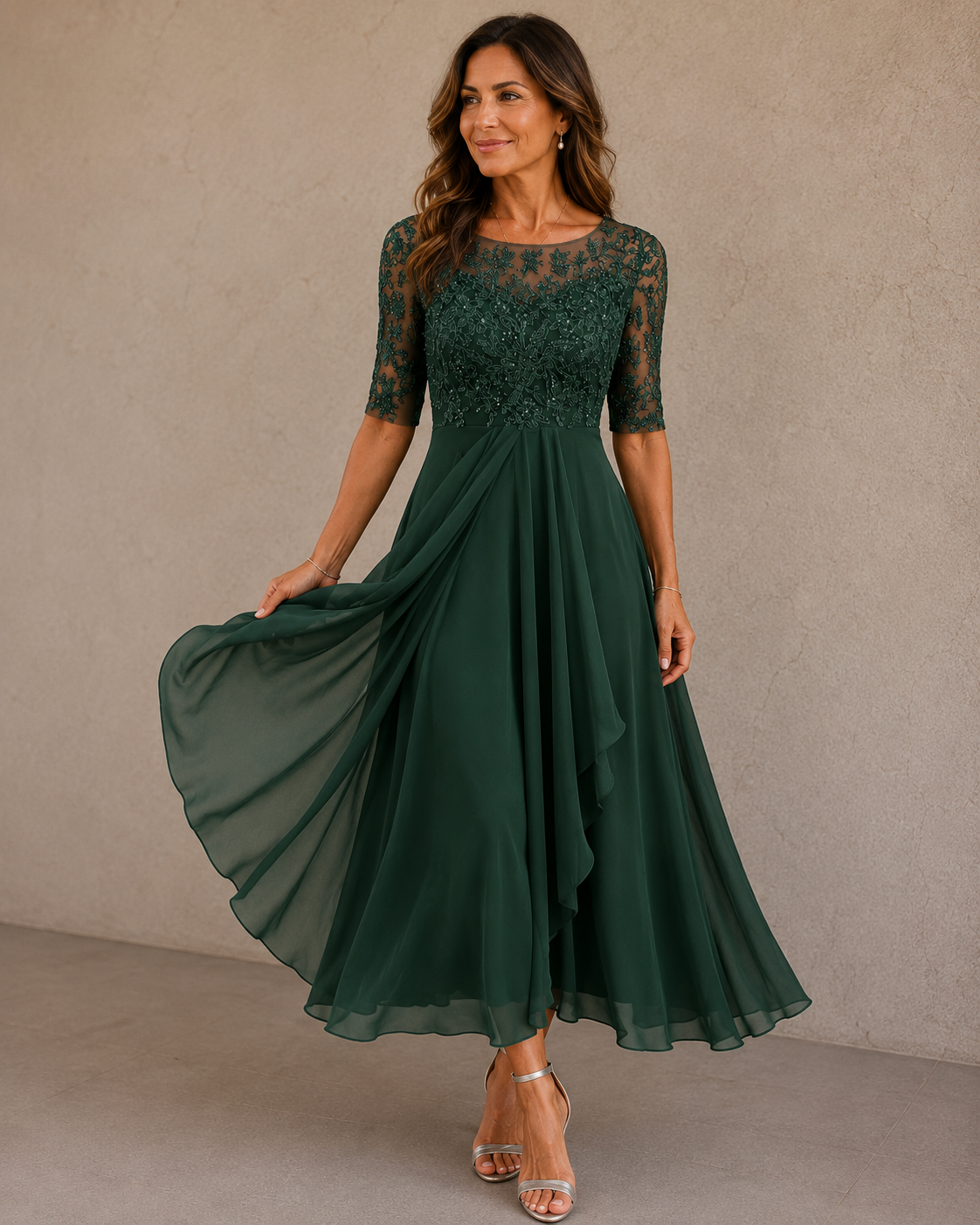 bella™ | Jurk van Kant en Chiffon