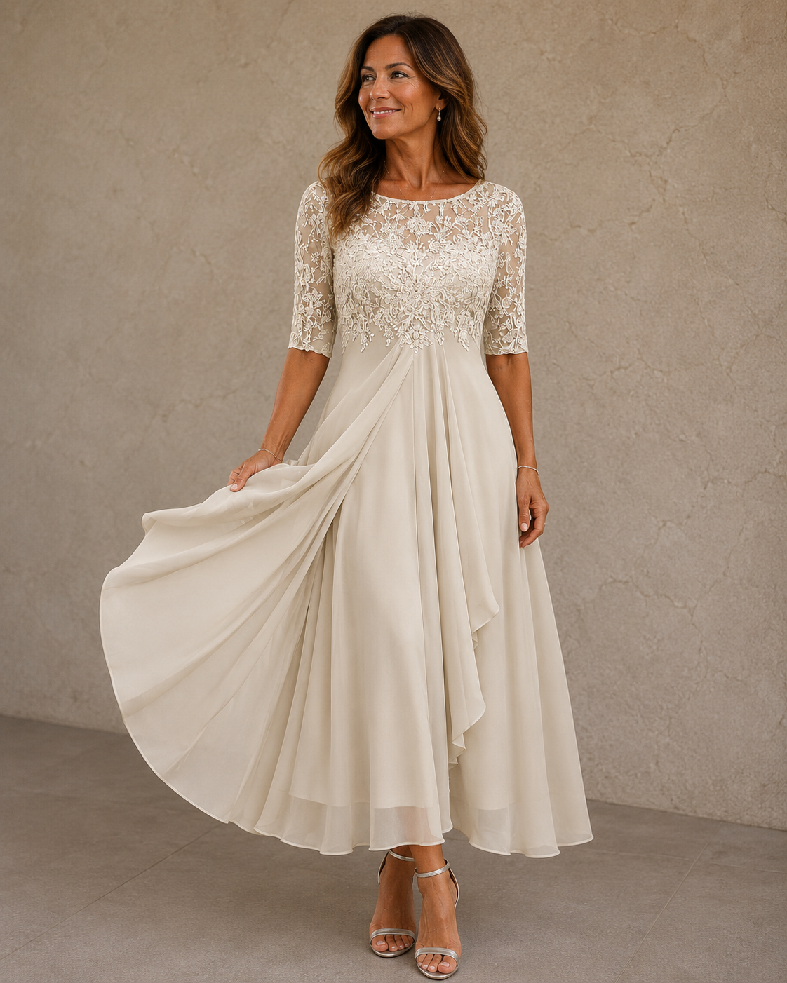 bella™ | Jurk van Kant en Chiffon