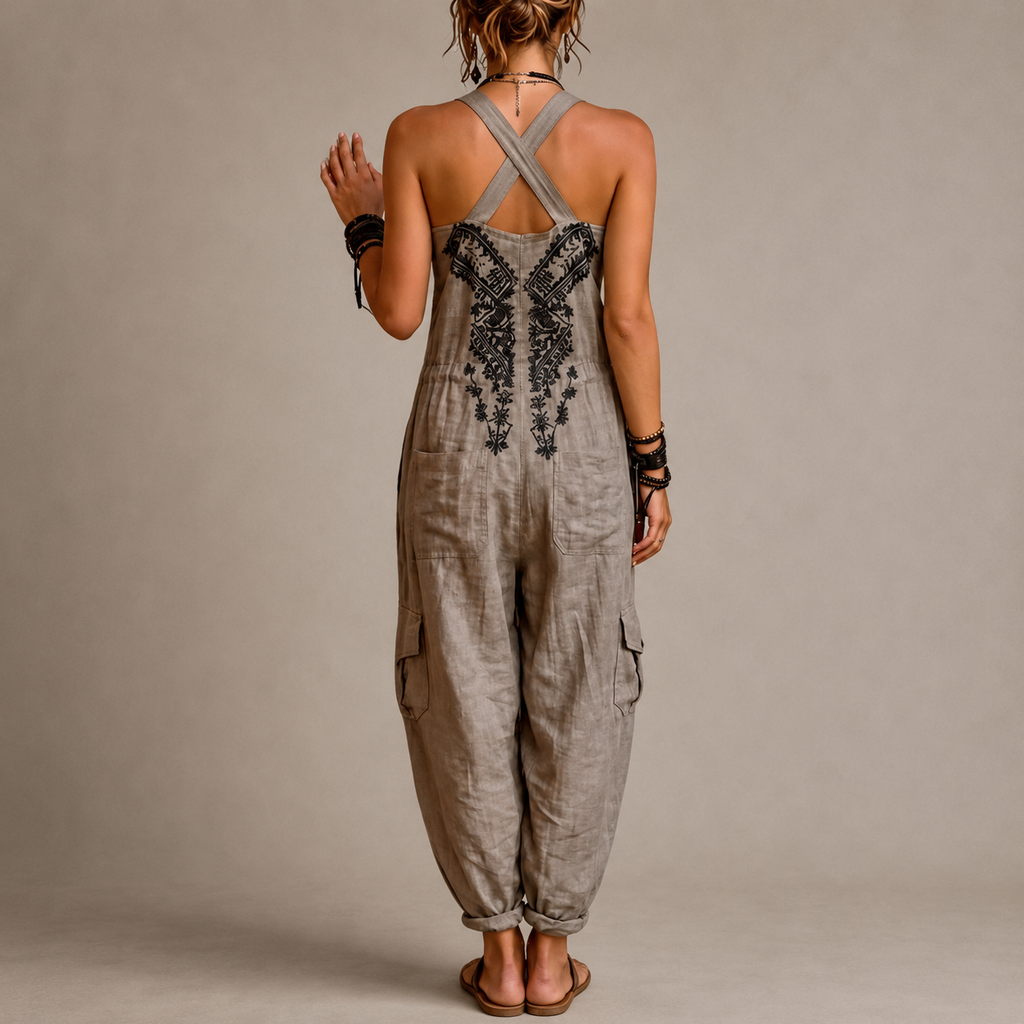 Erminilde | Boho geborduurde jumpsuit