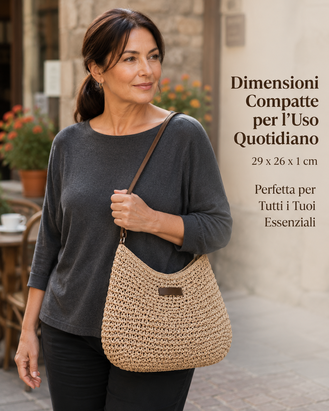 Dina | Elegant Gevlochten Tas - Donkerbruin