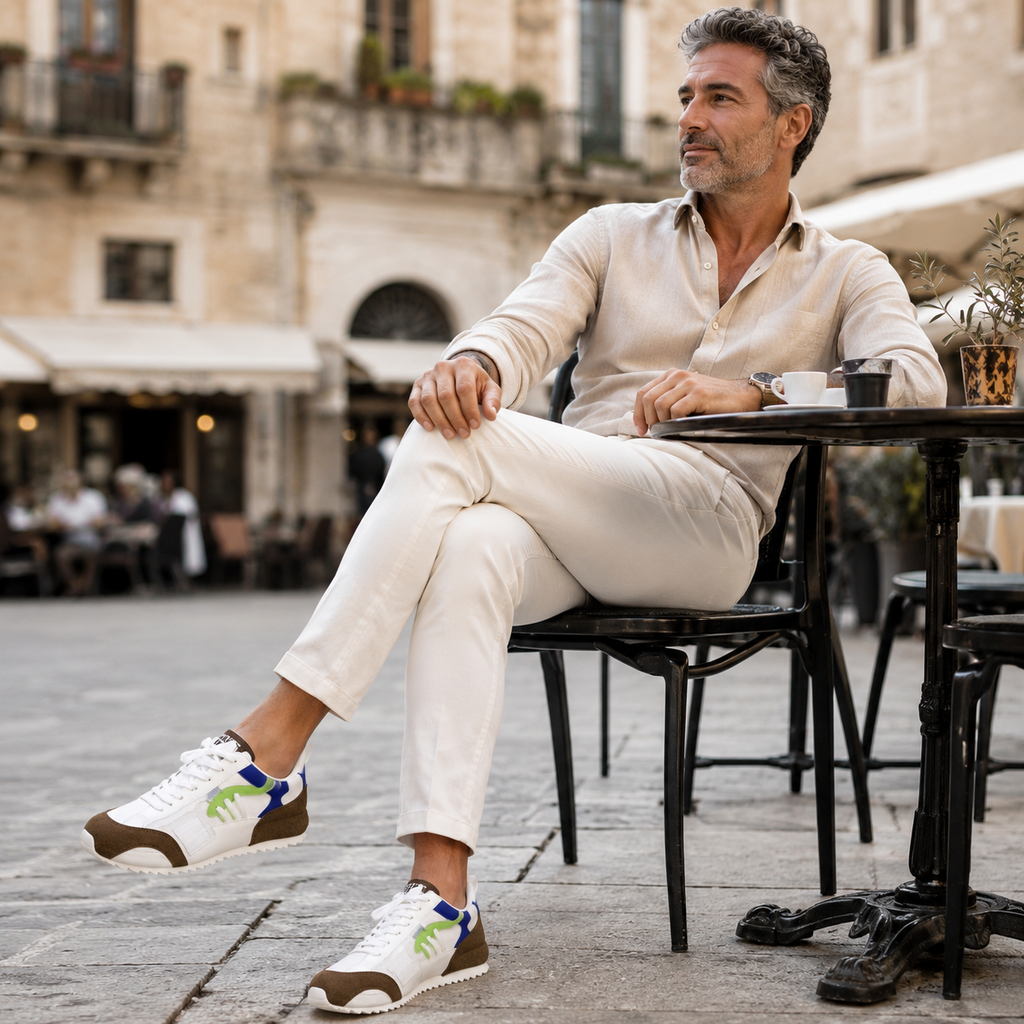 Sneakers Giuliano | Patchwork in multikleur van suède en leer