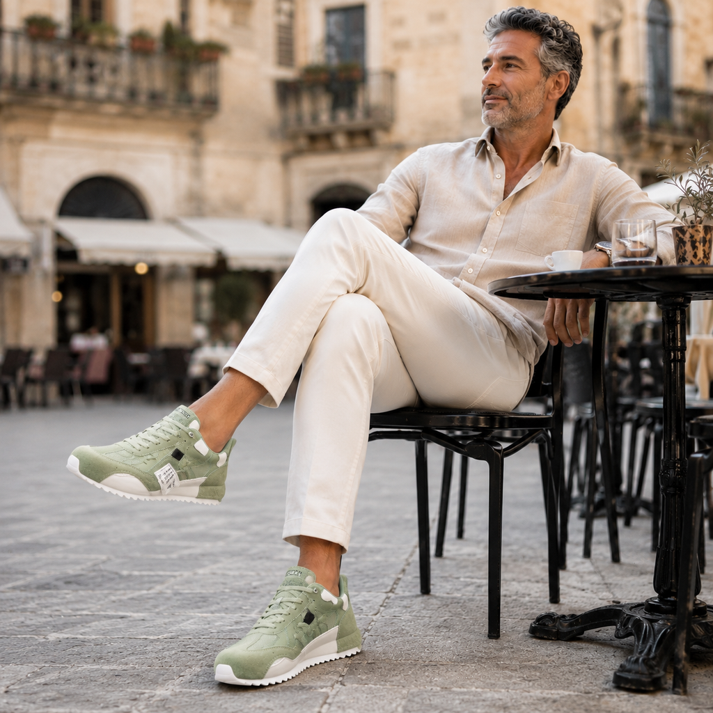 Sneakers Giuliano | Patchwork in multikleur van suède en leer