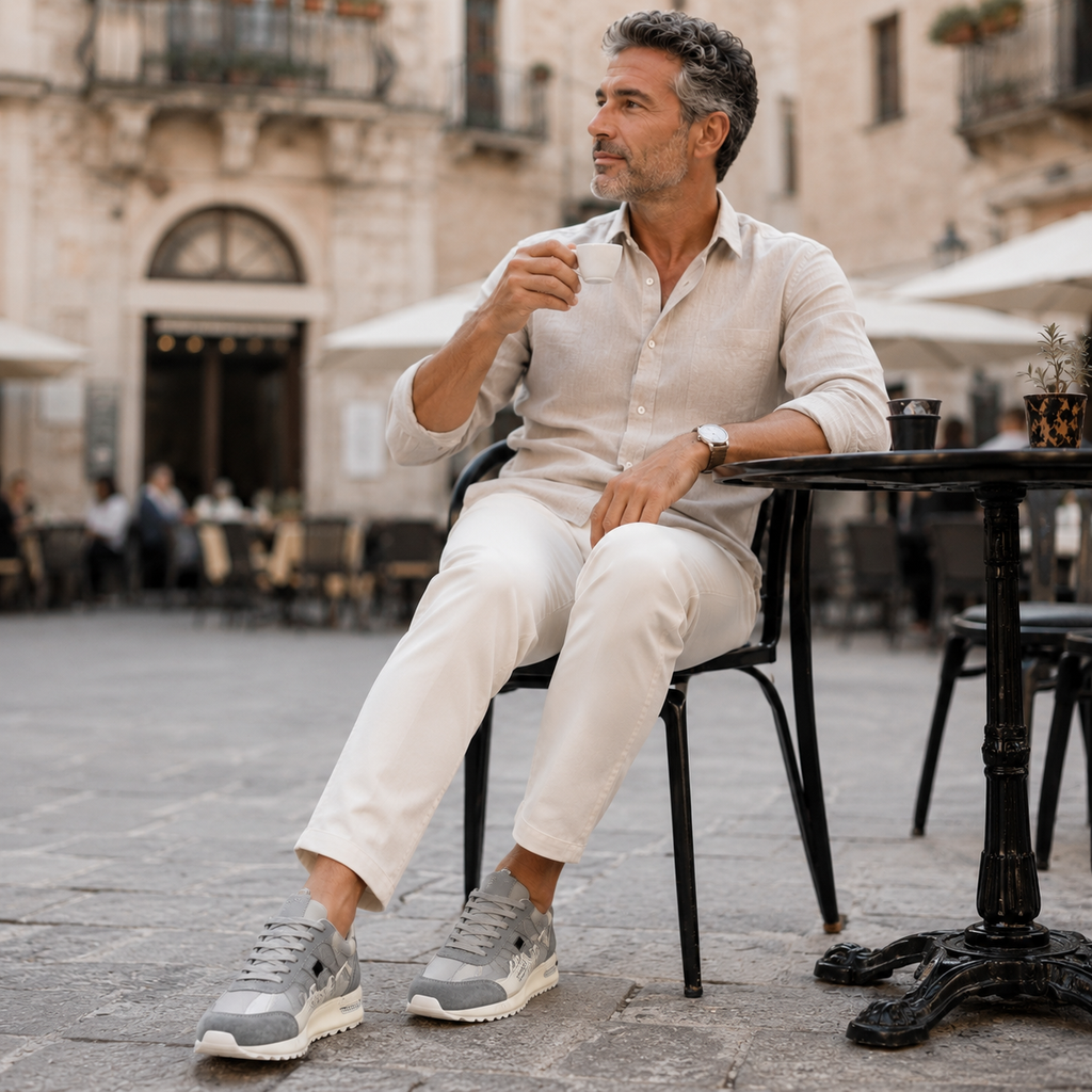 Sneakers Giuliano | Patchwork in multikleur van suède en leer