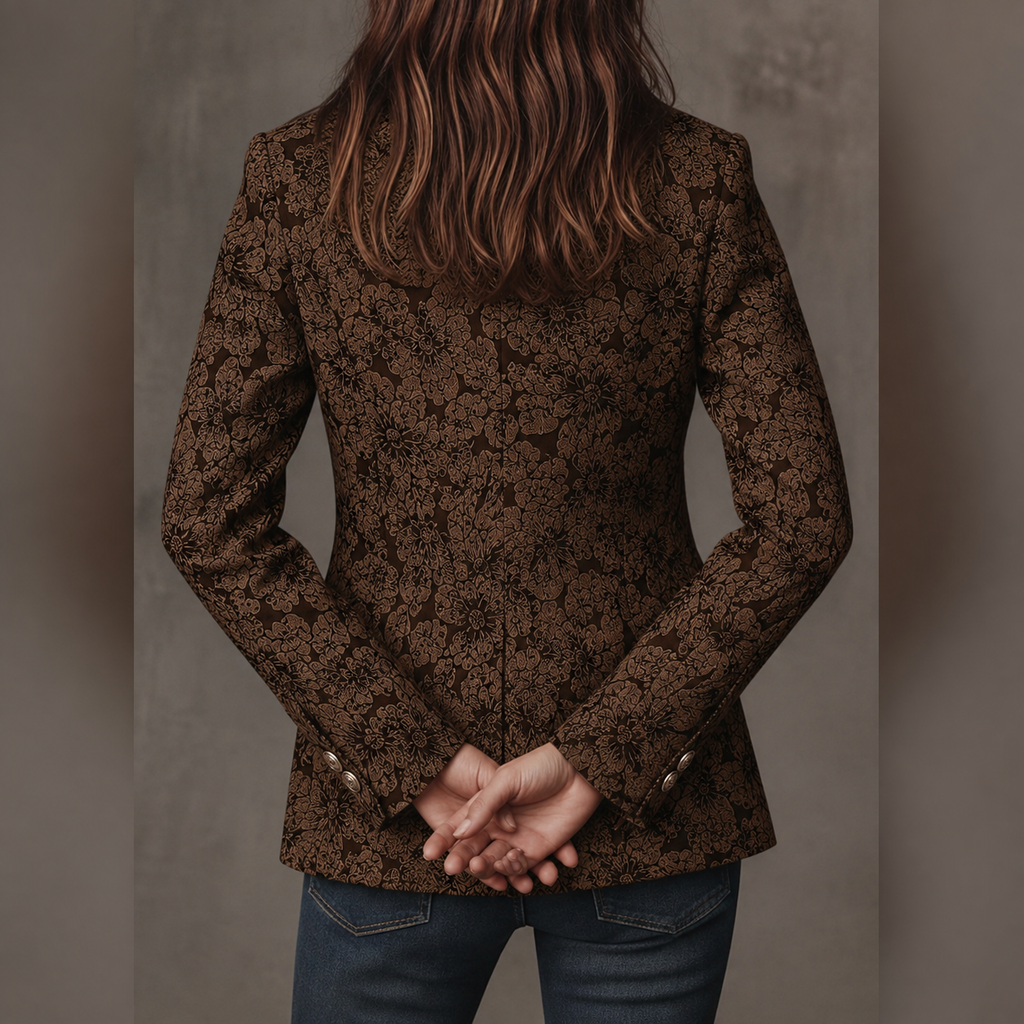 Amélie | Aansluitende Jacquard Kasjmier Blazer