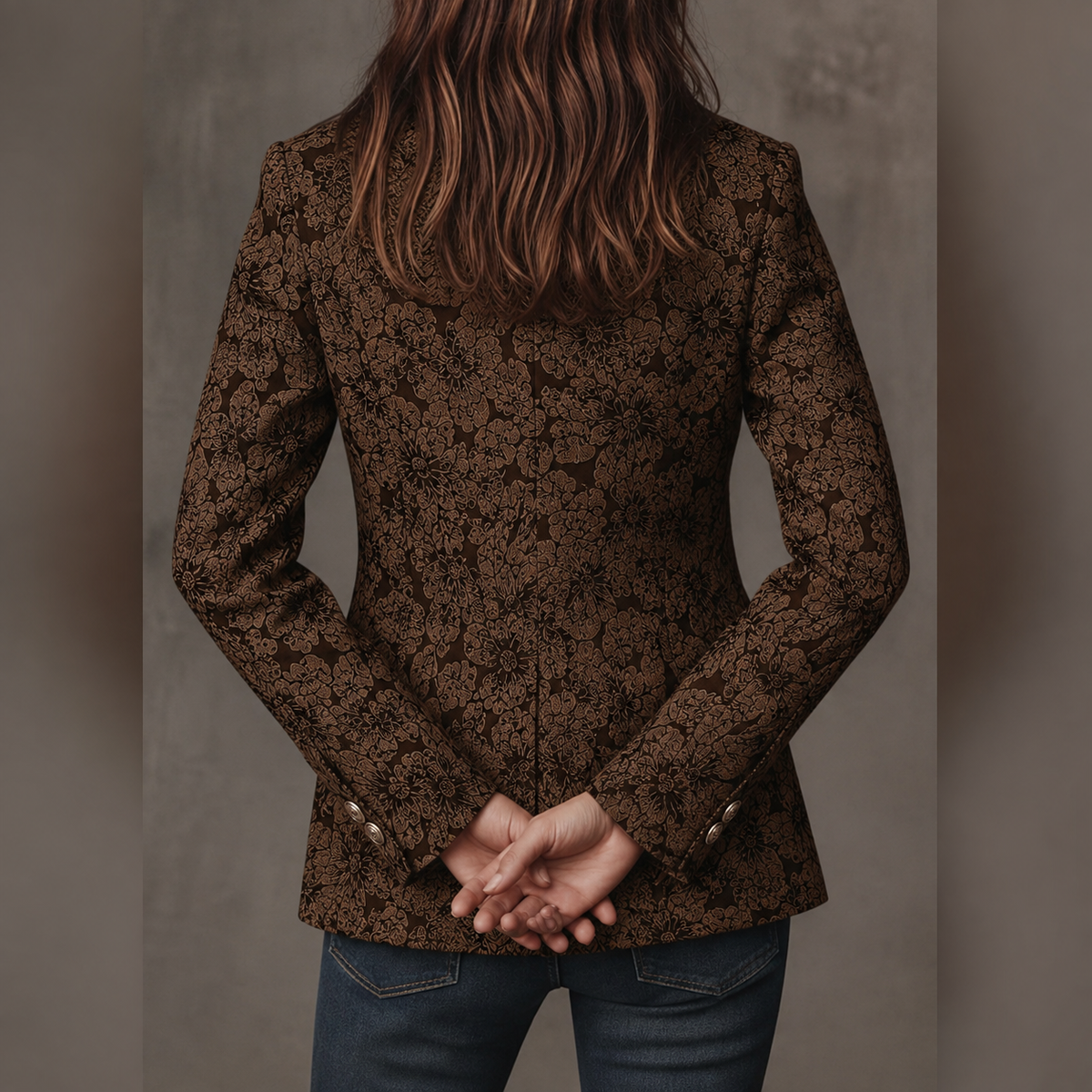 Amélie | Aansluitende Jacquard Kasjmier Blazer