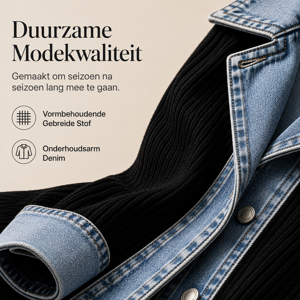 Elegante Dames Cardigan met Denimdetails