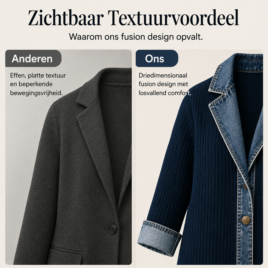 Elegante Dames Cardigan met Denimdetails