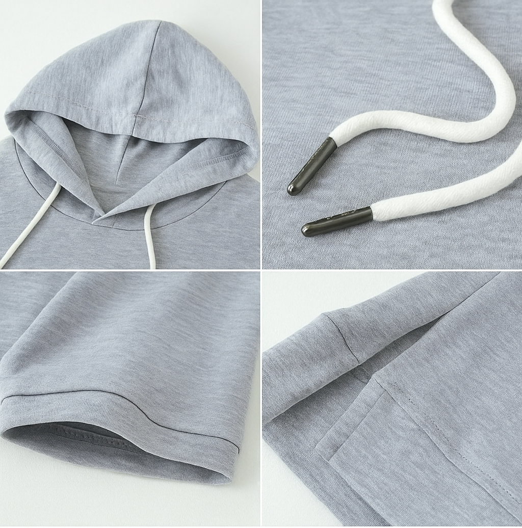 Alison™ — Korte Mouwen Hoodie met Stijlvolle Twist