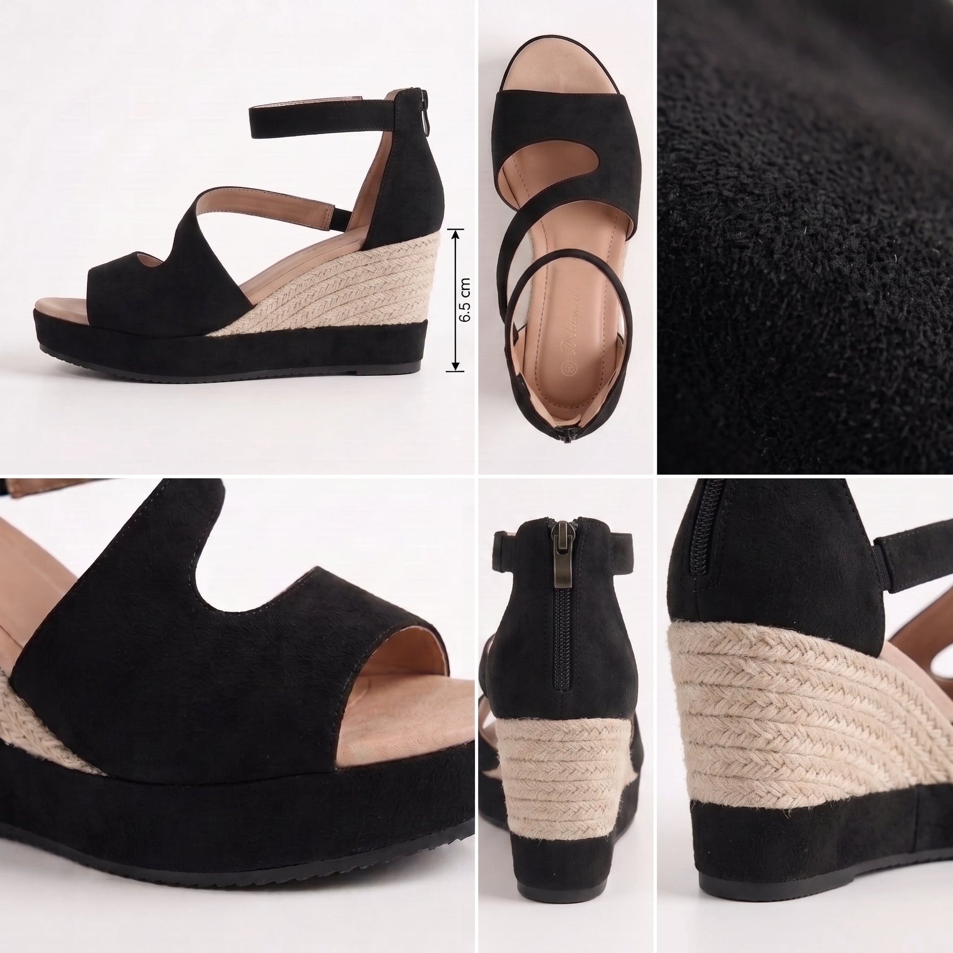 Monica | Elegante Espadrille Sleehaksandalen voor de Zomer met Ritssluiting