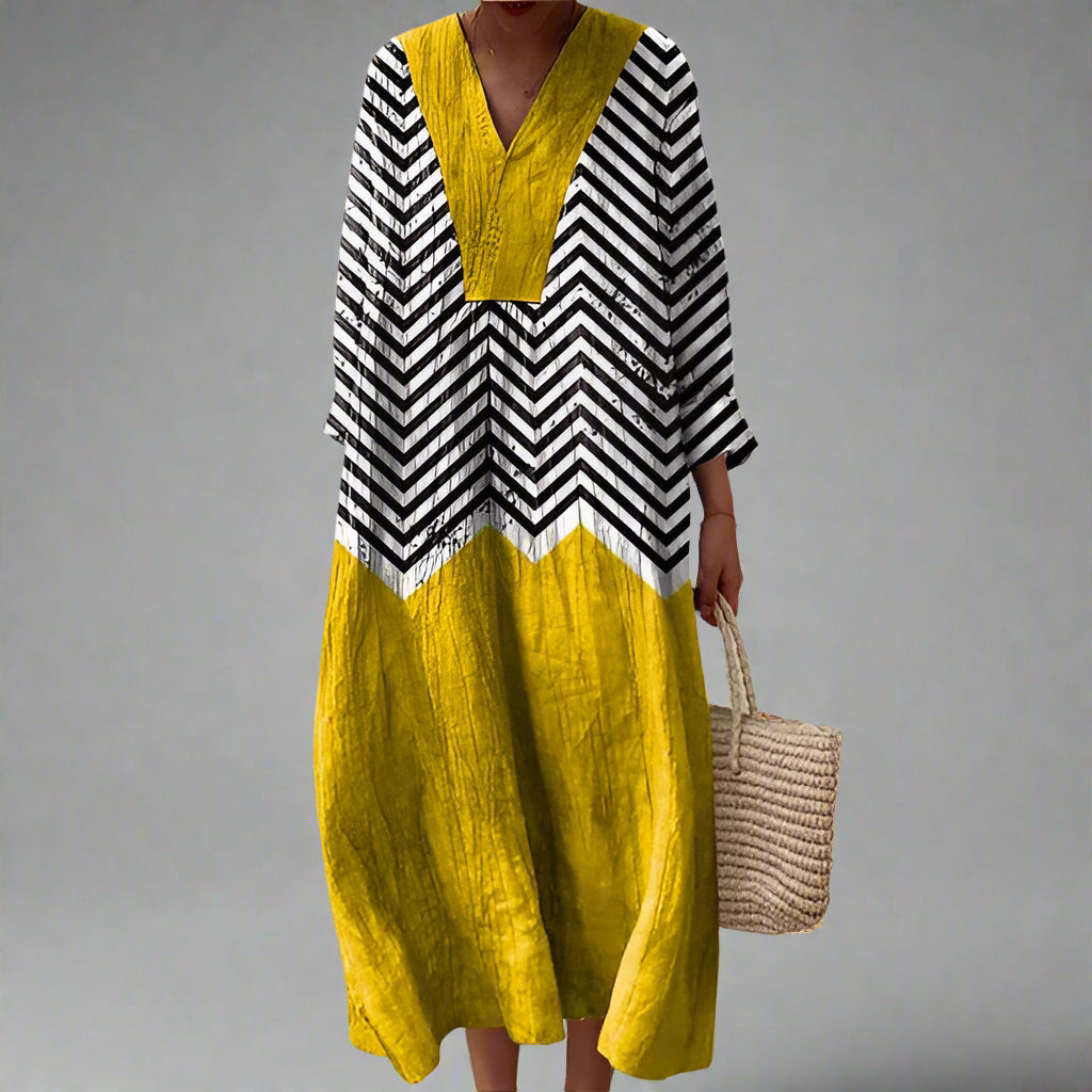 Carla™ — Chique Zomerjurk met Geometrisch Design