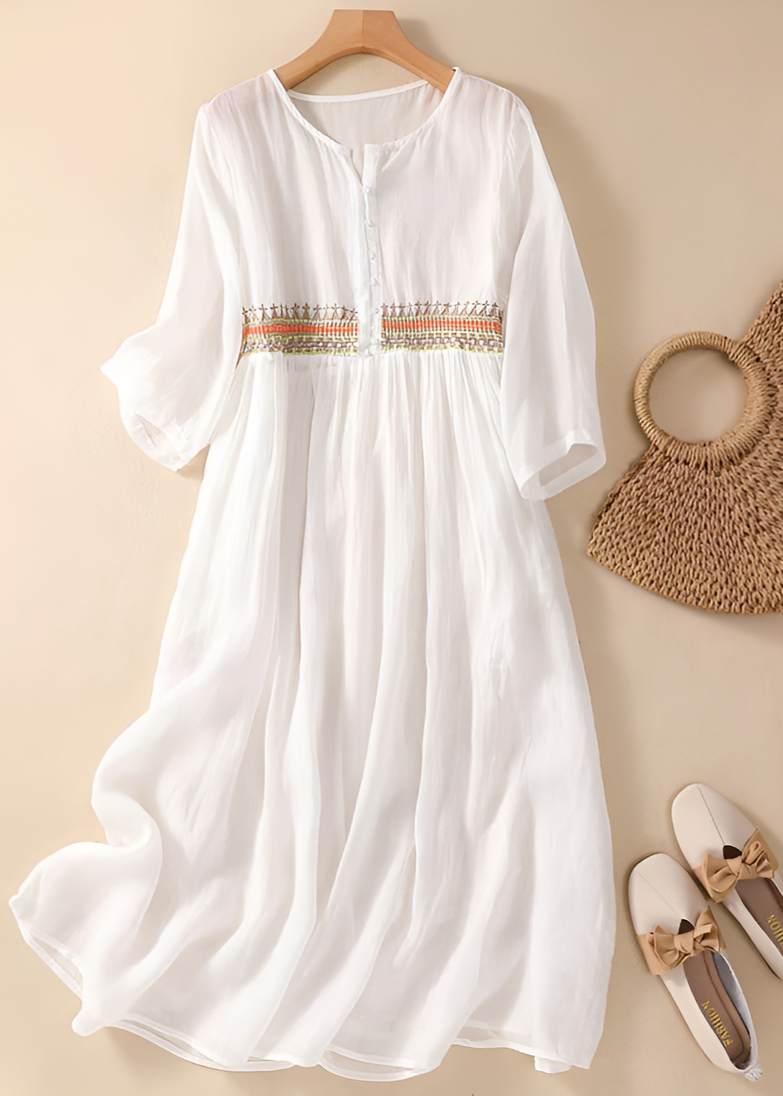 Lina™ — Geborduurde Ibiza Jurk