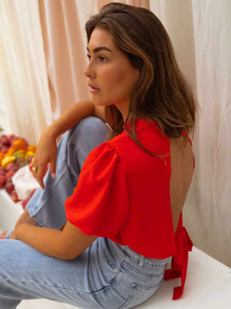 Lorena™ — Cropped Blouse voor een Verfijnde Zomerlook