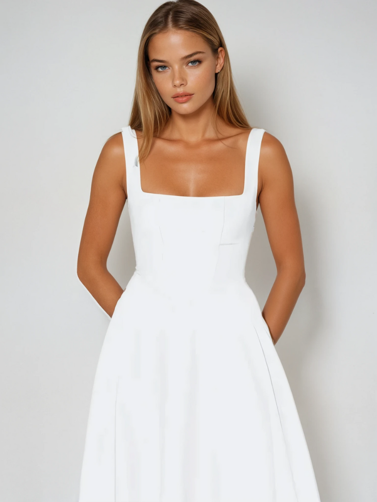 Scarlett™ — Elegante Midi Jurk met Italiaanse Allure