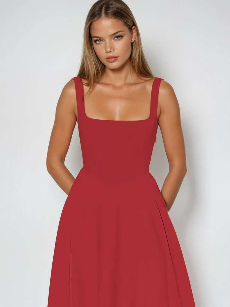 Scarlett™ — Elegante Midi Jurk met Italiaanse Allure