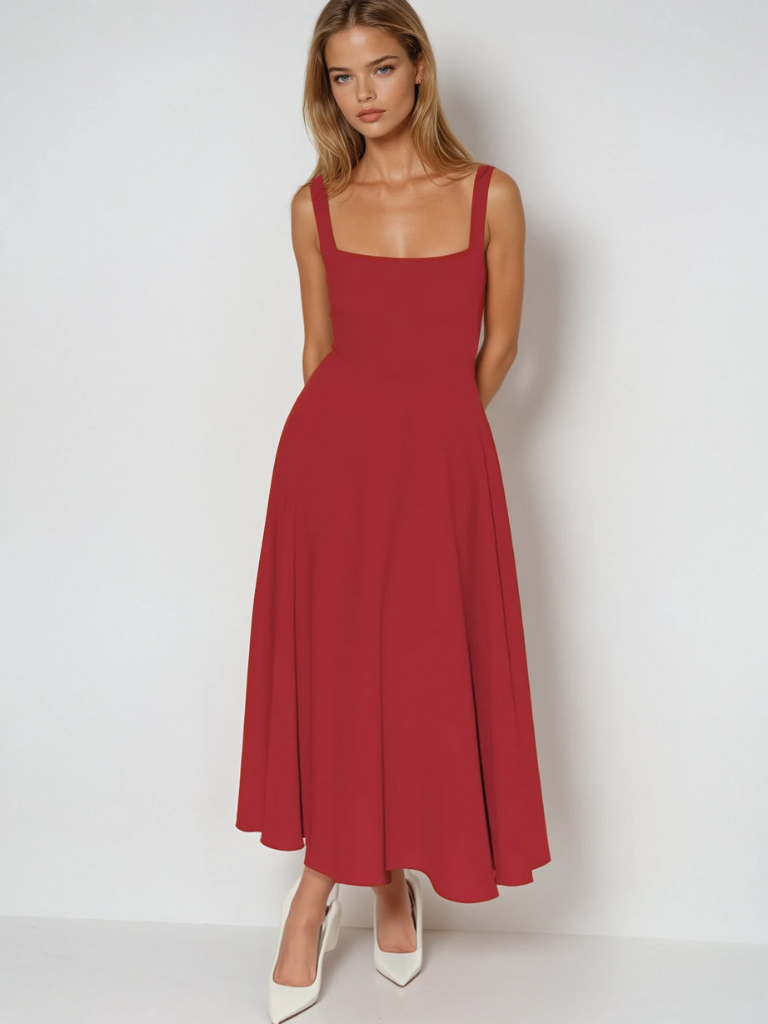 Scarlett™ — Elegante Midi Jurk met Italiaanse Allure