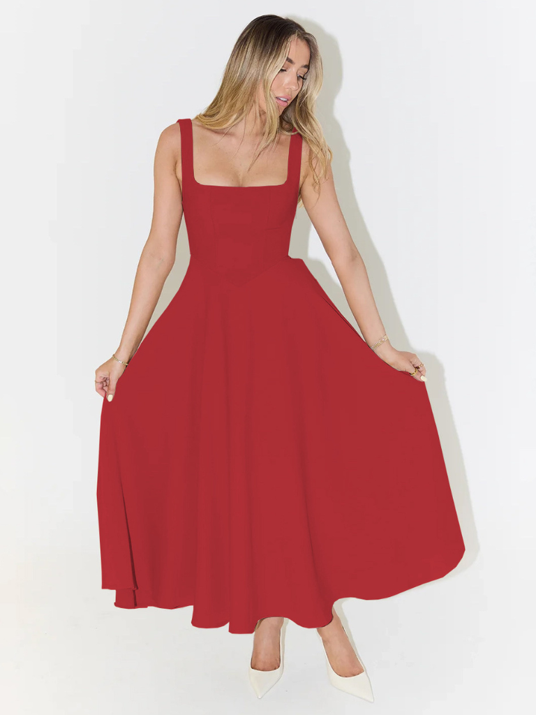 Scarlett™ — Elegante Midi Jurk met Italiaanse Allure