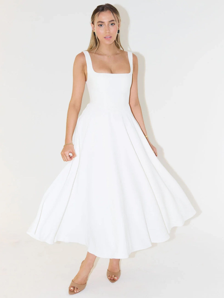 Scarlett™ — Elegante Midi Jurk met Italiaanse Allure
