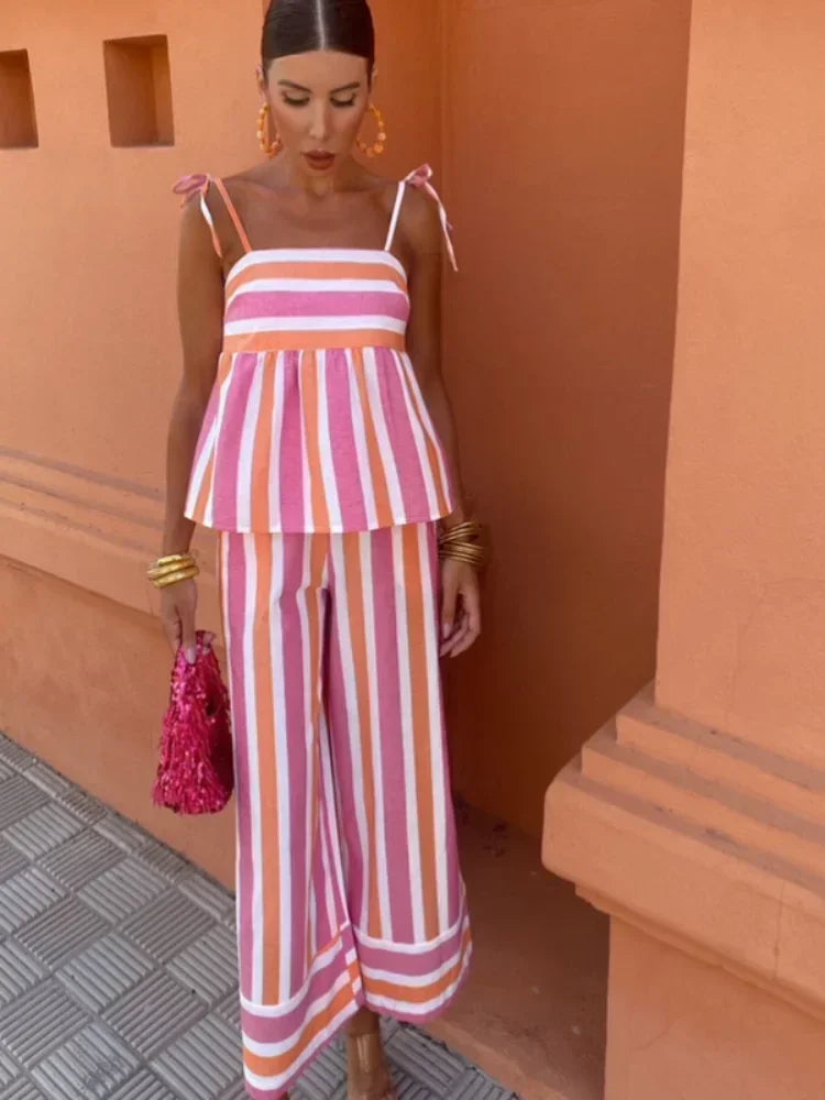 Hanne™ — Zomerse Set met Print & Pantalon